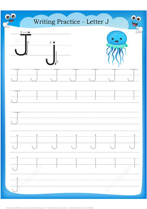 Letter J Printable Worksheets