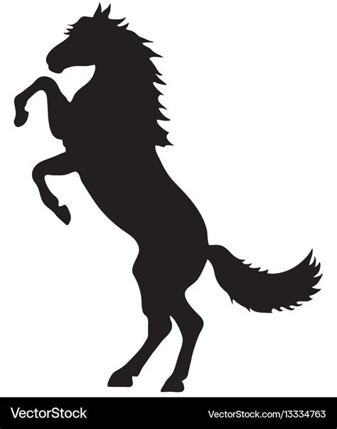 Rearing horse fine silhouette - black over Vector Image