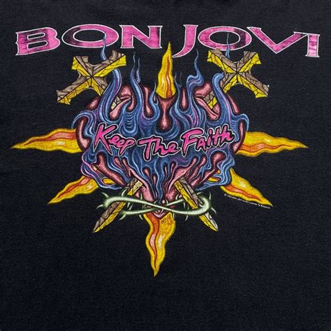 90s Bon Jovi Keep The Faith World Tour T-Shirt. Vinta… - Gem