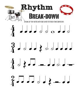 Rhythm Worksheet Freebie! by Grace Notes | TPT