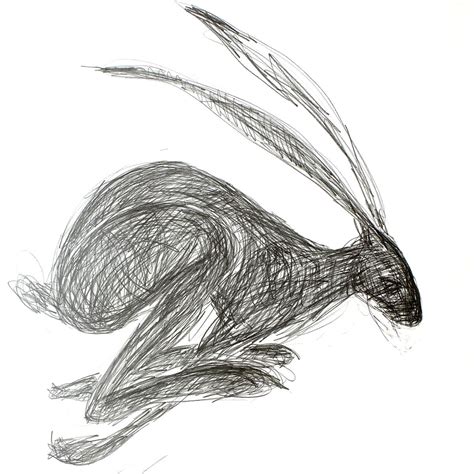 Julieanne Worrall Hood 'Running Hare' - Drawings - Serena Hall Gallery | Hare drawing, Rabbit ...