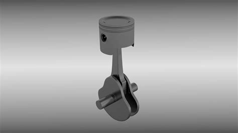 piston crank assembly animation 3d model