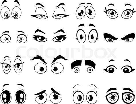 Outlined cartoon eyes set | Stock vector | Colourbox