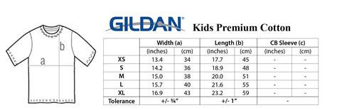 Gildan Shirt Size Chart Kids