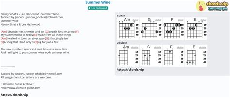 Chord: Summer Wine - Lee Hazlewood - tab, song lyric, sheet, guitar, ukulele | chords.vip