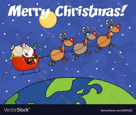 Santa delivering present cartoon Royalty Free Vector Image