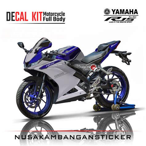 Decal Kit Sticker Yamaha R15 V3 VVA 155 – Silver Edition Sticker Full Body – Nusakambangan Sticker