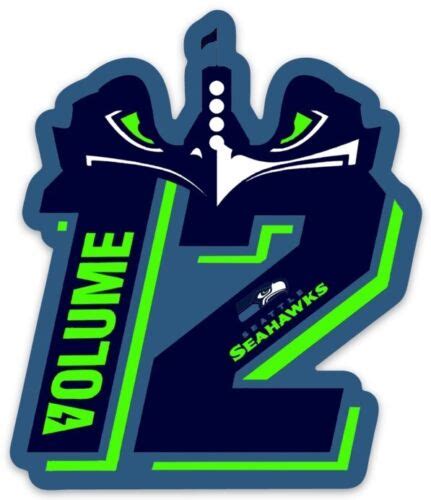 Seattle Seahawks Volume 12 "12th Man" w/ Seahawk Logo Type Die-Cut ...