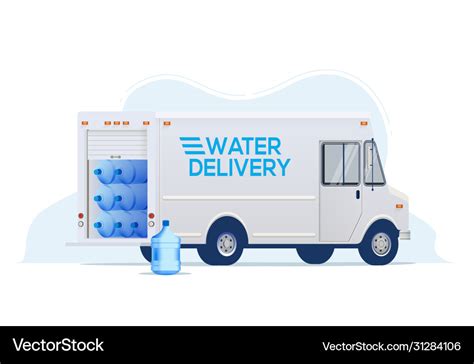 Water delivery truck for water delivery service Vector Image