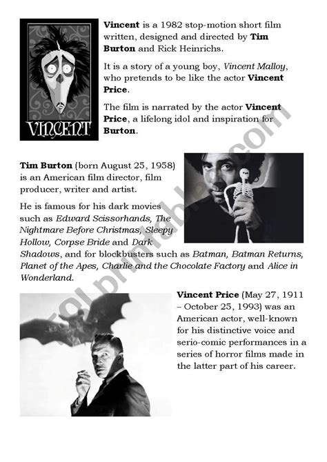 Vincent Tim Burton Poem