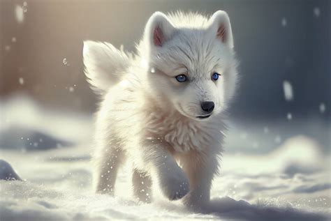 Cute Baby Arctic Wolf