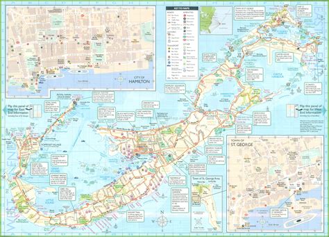 Large detailed tourist map of Bermuda