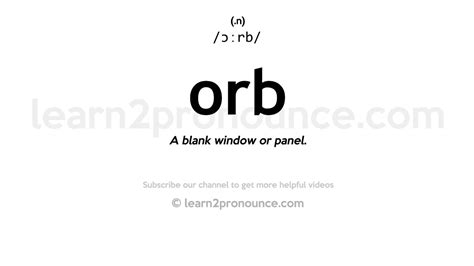 Pronunciation of Orb | Definition of Orb - YouTube