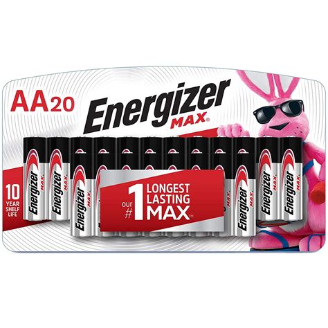 Energizer AA Batteries (20 Count), Double A Max Alkaline Battery ...