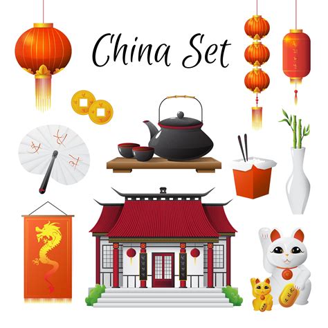 China Culture Traditions Symbols Collection 483949 Vector Art at Vecteezy