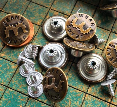 10 Metal Buttons Wear Jeans Replacement 17mm No Sew Tack | Etsy