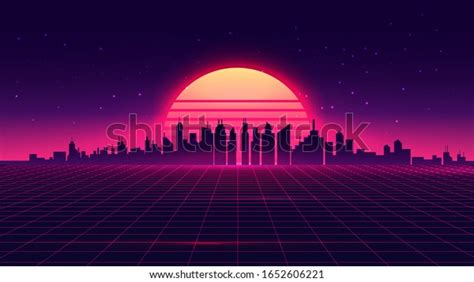 Retro Futuristic Synthwave Retrowave Styled Night Stock Vector (Royalty Free) 1652606221 ...