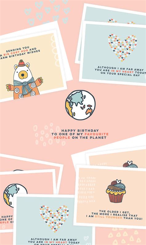 Set of Birthday Postcards | Birthday postcards, Printable postcards ...