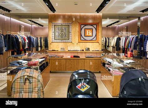 SINGAPORE - CIRCA JANUARY, 2020: interior shot of Burberry store in ...