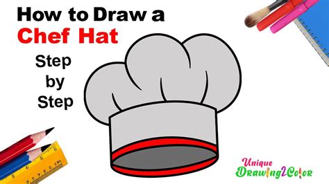 How to Draw a Chef Hat (Step by Step Drawing Tutorial) - YouTube