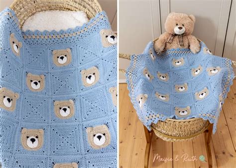 Bear Crochet Baby Blanket (Cute & Easy Tutorial) - Maisie and Ruth