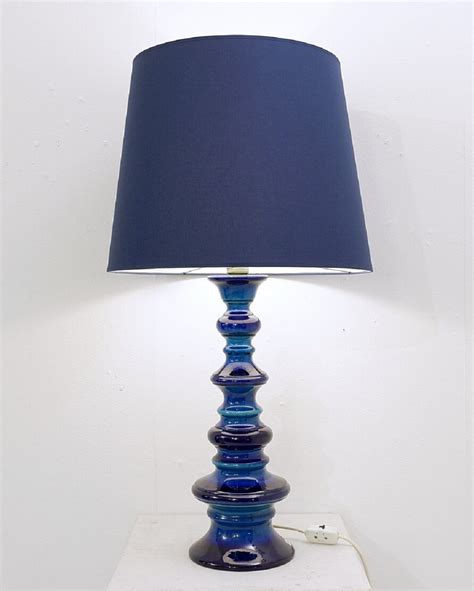 Mid Century Modern Blue Ceramic Table Lamp, 1960s | #202940