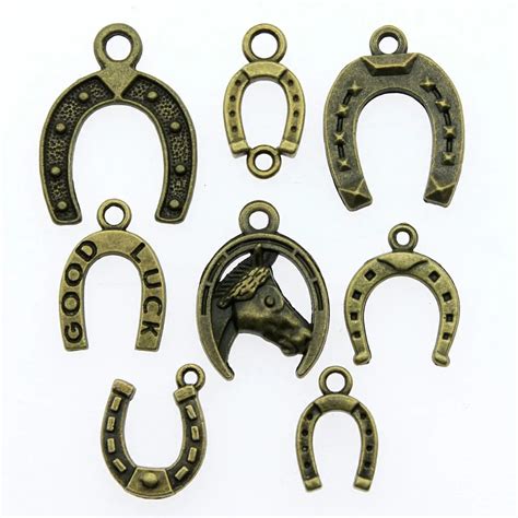 40pcs Horseshoe Charms Pendant Antique Bronze Color Good Luck Horseshoe Pendants Jewelry ...