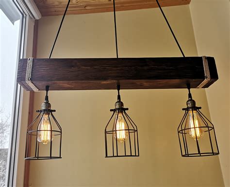 Rustic lighting - wood chandelier