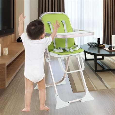 FAGINEY Baby Toddler Folding High Chair with Harness Removable Tray, Toddler High Chair, High ...