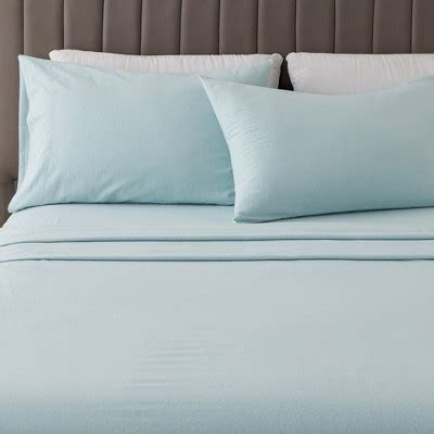 Great Bay Home Cotton Solid Flannel Sheet Set (queen, Light Blue) : Target