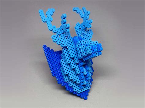 Deer Head | 3D Perler Bead | Puzzle | Wall Decor | Multiple Colors | Three Sizes | 3d perler ...