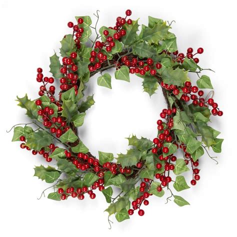 20 " Holly, Ivy & Berry Wreath | Departments | DIY at B&Q | Berry ...