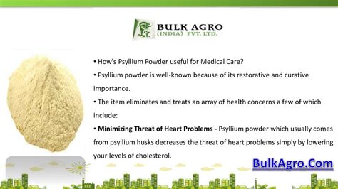 PPT - Medicinal Benefits Of Psyllium Husk Powder PowerPoint ...