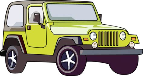 Automobiles Clipart - yellow-jeep-softop-clipart - Classroom Clipart