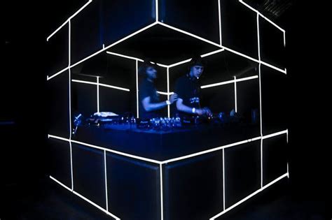 corner dj booth....... Always liked this idea for a club set up with a ...