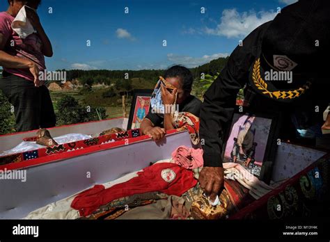 Indonesia, Sulawesi island, Toraja land, during the Ma‘Nene ceremony, mummified bodies are ...