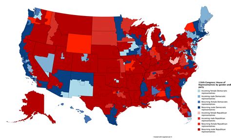 House of Representatives of the 116th Congress by gender and party : r ...