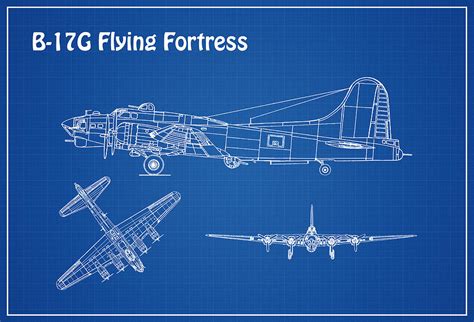 Boeing B 17 Flying Fortress Blueprint Digital Art By Stockphotosart Com | Images and Photos finder