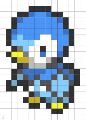 Pokemon Pixel Art Grid Piplup - Pixel Art Grid Gallery