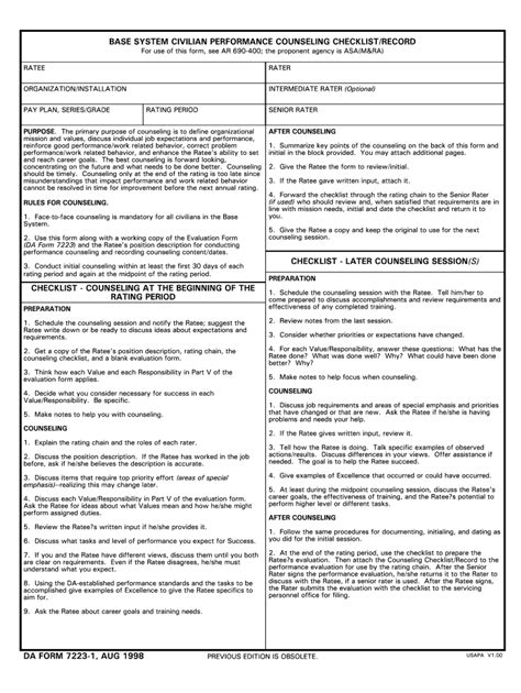 Da Form 7223 Fillable - Printable Forms Free Online