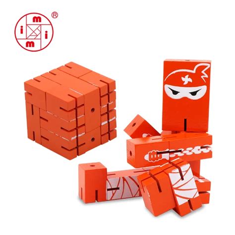 Block Of Wood Cube Robot Puzzle Toys Amazing Shape Cube Puzzle - Buy ...