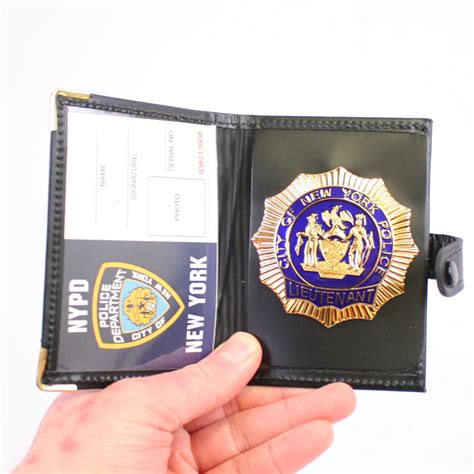 American NYPD Lieutenant Badge and Wallet Full Size Metal