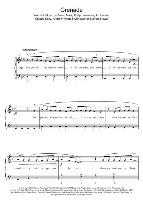 Grenade | Sheet Music Direct