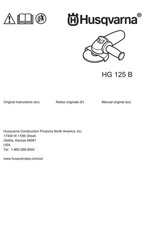 HUSQVARNA HG 125 B ORIGINAL INSTRUCTIONS MANUAL Pdf Download | ManualsLib