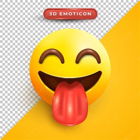 Premium Vector | 3d emoji closing eyes with tongue out