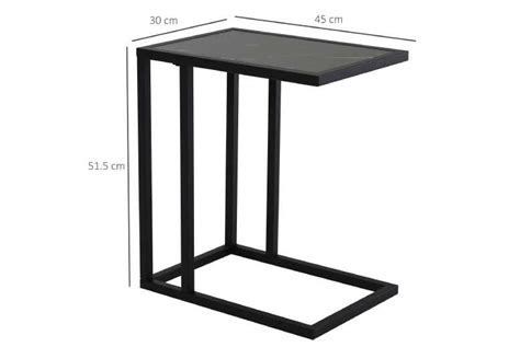 HOMCOM C Shape Side Table, Black and White - LivingSocial