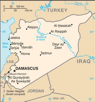 Syria Map (Physical) - Worldometer