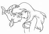 Ariel And Flounder Coloring Page sketch template