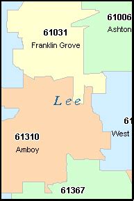 Lee County Zip Code Map