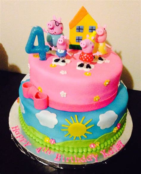 Peppa pig cake | Peppa pig cake, Pig birthday cakes, Peppa pig birthday cake